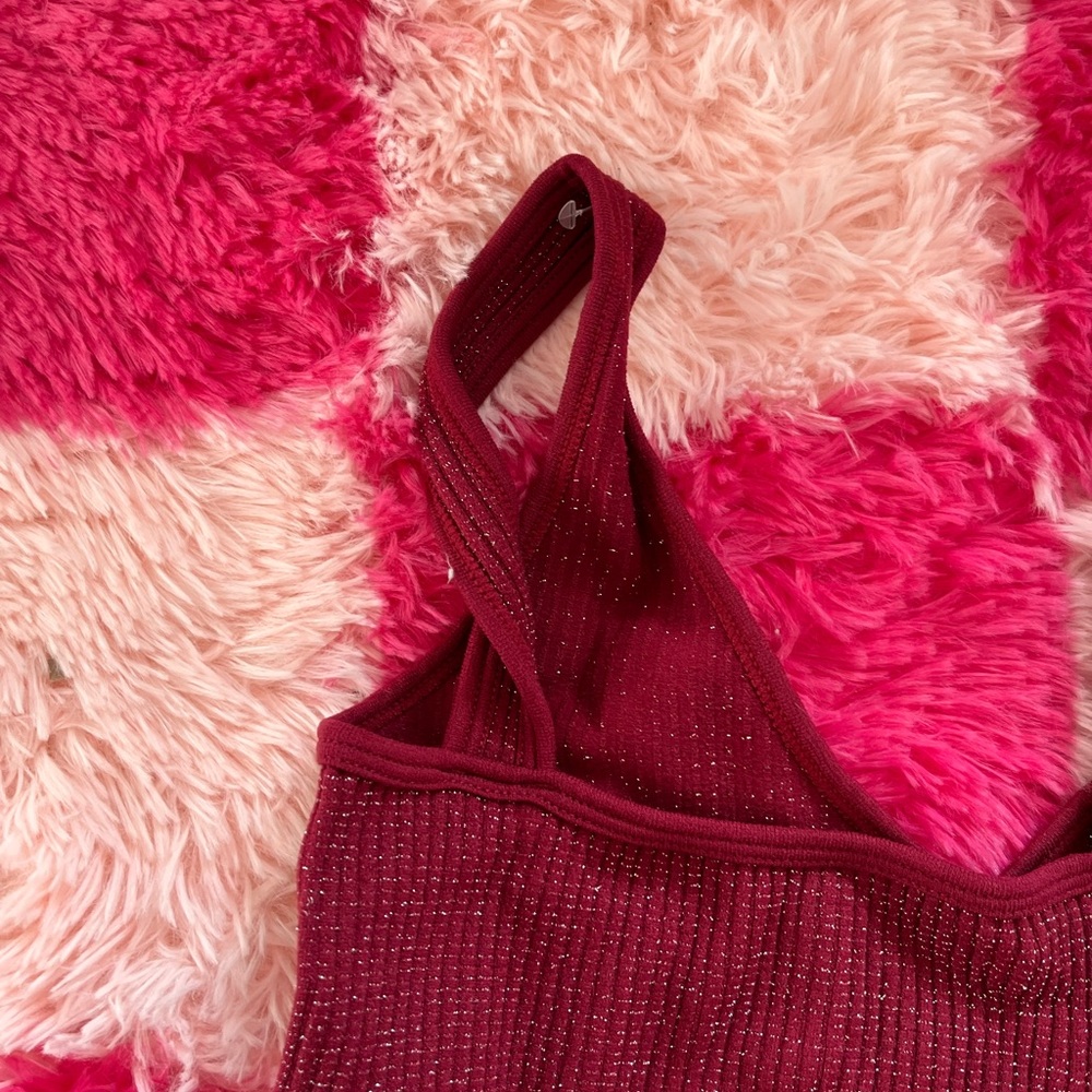 Aura Burgundy Sparkle Knit Top